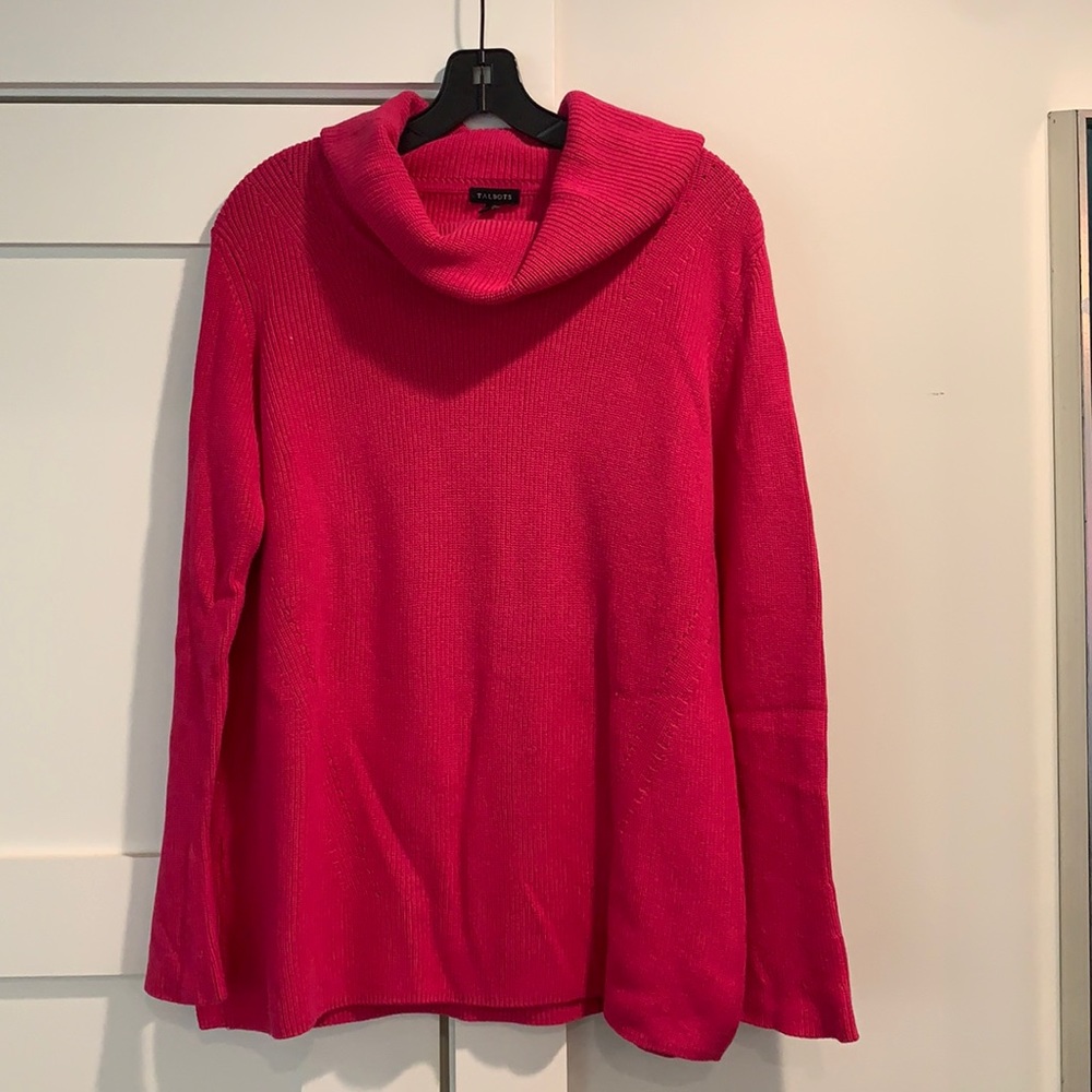 Talbots Hot Pink Cowl Neck Sweater